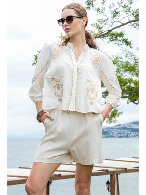 Ekru Bej Lela Gömlek