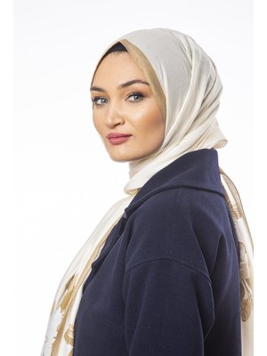 Çiçekli Desen Modal Seri Şal Askısı İle Birlikte 75x200 Cm Krem Gold Çiçekli Desen Modal Seri Şal Askısı İle Birlikte 75x200 Cm Krem Gold