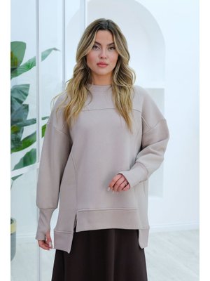Ön Yırtmaç Ve Parmak Detaylı Sweat Taş Ön Yırtmaç Ve Parmak Detaylı Sweat Taş
