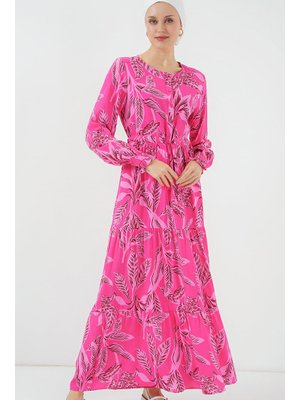 Fuşya Desenli Elbise Fuşya Desenli Elbise