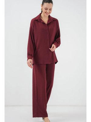 Bordo Örme İkili Takım Bordo Örme İkili Takım