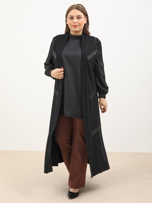 Siyah Uzun Boy Bayan Yelek