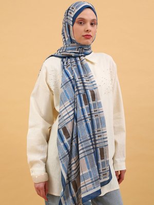 Ekose Desen Soft Şal Cok Renkli