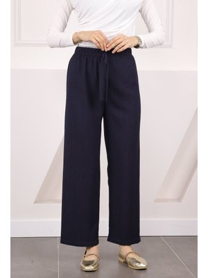 Lacivert Bürümcük Bol Paça Pantolon Lacivert Bürümcük Bol Paça Pantolon