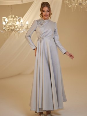 Su Abiye Elbise Pudra