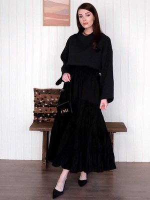 Siyah Kraş Kat Kat Etek