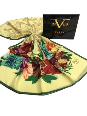 Çiçekli Desen Pavia Seri Şal Askısı İle Birlikte 90x200 Cm Sarı Yeşil Çiçekli Desen Pavia Seri Şal Askısı İle Birlikte 90x200 Cm Sarı Yeşil