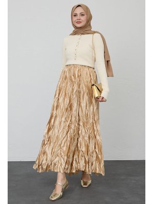 Saten Kraş Bej Etek Saten Kraş Bej Etek