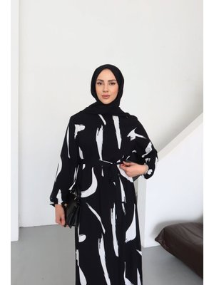 Çizgi Desenli Elbise