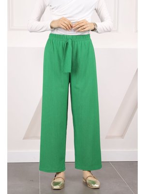 Yeşil Bürümcük Bol Paça Pantolon Yeşil Bürümcük Bol Paça Pantolon