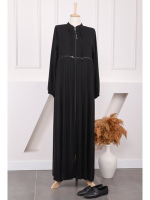 Siyah Kol Lastikli Piliseli Ferace Siyah Kol Lastikli Piliseli Ferace