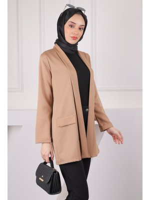 Vizon Şal Yaka Krep Ceket