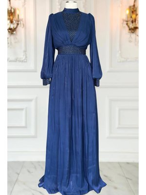 Lacivert Efser Abiye Elbise