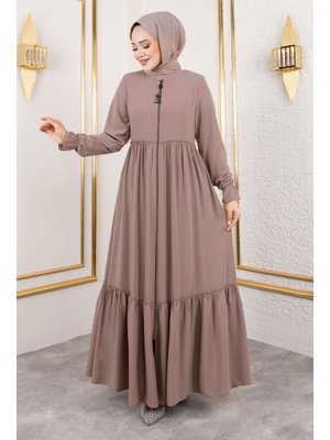 Vizon Volanlı Fırfır Detaylı Ferace