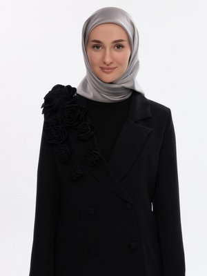 Açık Gri İdol Saten Janjan Eşarp Açık Gri İdol Saten Janjan Eşarp