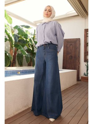 Koyu Mavi Denim Pantolon Etek Koyu Mavi Denim Pantolon Etek