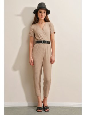 Bisküvi Kemerli Örme Tulum