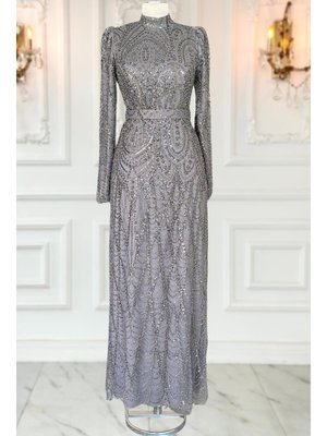 Gülce Abiye Elbise Antrasit