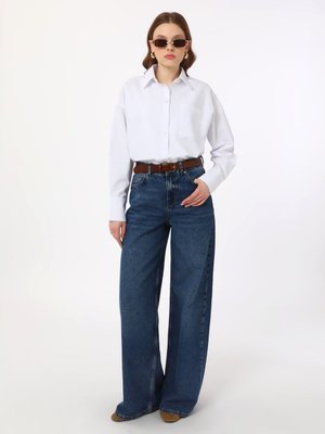 Beyaz Cep Detaylı Arkası Uzun Poplin Tunik Beyaz Cep Detaylı Arkası Uzun Poplin Tunik