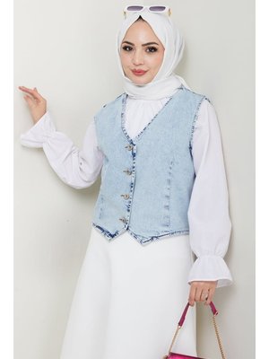 Buz Mavi Asyel Kot Yelek