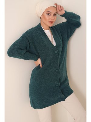 Su Yeşili Triko Hırka