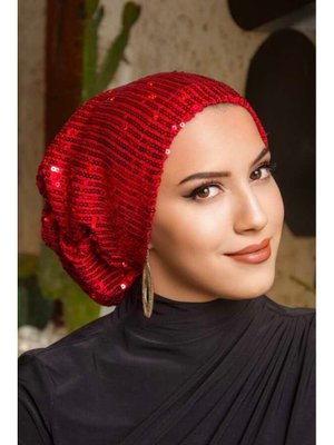 Payetli Çağla Abiye Hazır Türban Bone Payetli Çağla Abiye Hazır Türban Bone