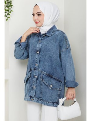 Mavi Leliy Oversize Kot Ceket