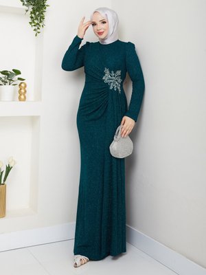 Zümrüt Yeşili Melek Abiye Elbise