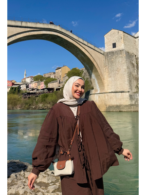 Kahverengi Önden Bağlamalı Cupra Takım Kahverengi Önden Bağlamalı Cupra Takım