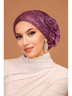 Simli Çağla Abiye Hazır Türban Bone Simli Çağla Abiye Hazır Türban Bone