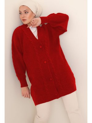 Kırmızı Triko Hırka