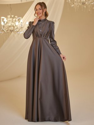 Antrasit Elif Abiye Elbise