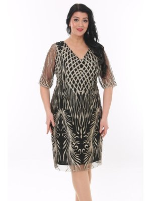 Büyük Beden Siyah Kısa Abiye Elbise