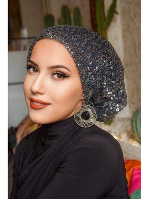 Payetli Çağla Abiye Hazır Türban Bone Payetli Çağla Abiye Hazır Türban Bone