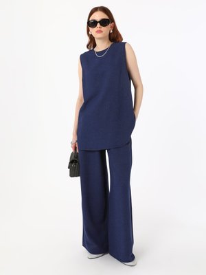 Lacivert Keten Tunik Pantolon İkili Takım