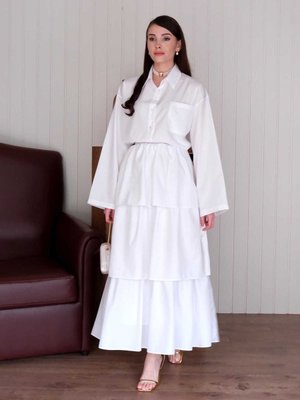 Beyaz Paraşüt Kat Kat Etek