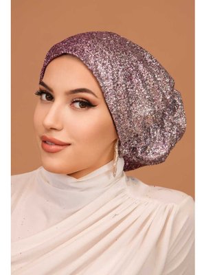 Simli Çağla Abiye Hazır Türban Bone Simli Çağla Abiye Hazır Türban Bone