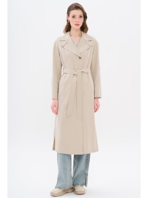 Leopar Desen Detaylı Yarım Astarlı Trençkot Taş