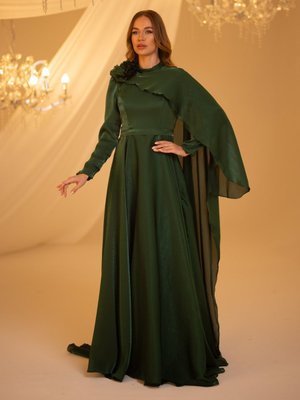 Zümrüt Yeşili Duru Abiye Elbise