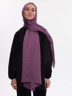 Mürdüm İdol Saten Janjan Şal Mürdüm İdol Saten Janjan Şal