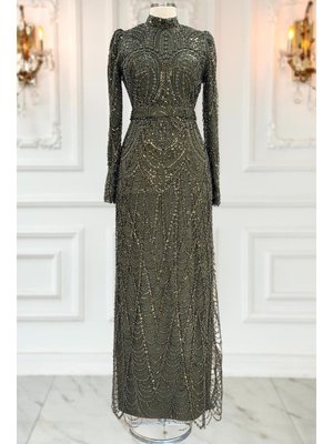 Gülce Abiye Elbise Haki Gülce Abiye Elbise Haki