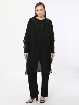 Siyah Büyük Beden Abiye Takım