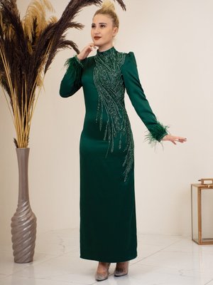 Zümrüt Yeşili Nara Abiye Elbise Zümrüt Yeşili Nara Abiye Elbise