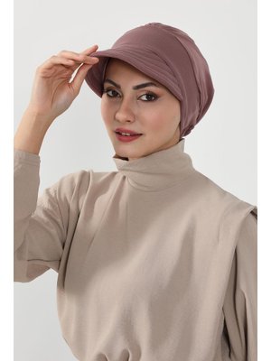 Gül Kurusu Siperlikli Penye Şapka Bone,b Gül Kurusu Siperlikli Penye Şapka Bone,b