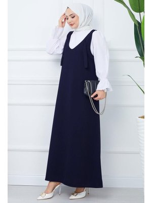 Lacivert Nehir Örme Jile Elbise Lacivert Nehir Örme Jile Elbise