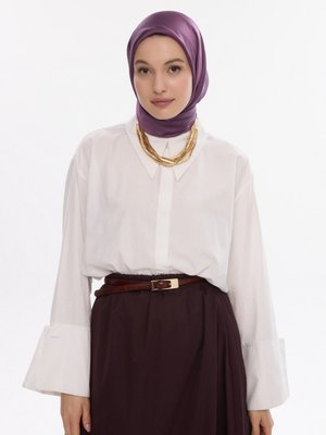 Açık Mürdüm İdol Saten Janjan Eşarp Açık Mürdüm İdol Saten Janjan Eşarp