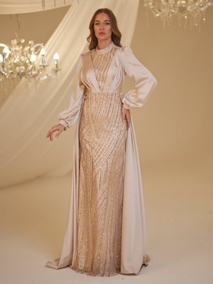 Gold Rengi Karya Abiye Elbise