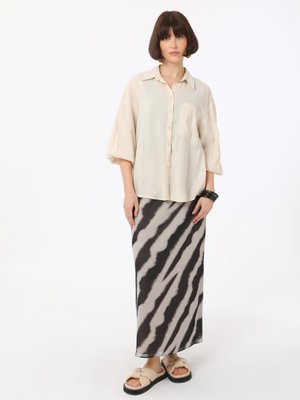 Şifon Etek Siyah Gri