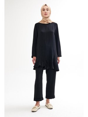 1757_ Fırfırlı Tunik & Pantolon İkili Takım