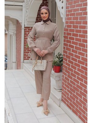Vizon Taş Düğme Detaylı Takım